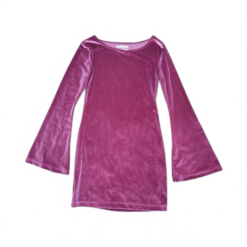 Urban Outfitters UO Belle Velvet Velour Bell Sleeve Mini Dress Medium - Picture 2 of 5
